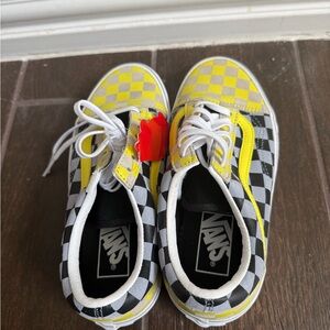 Vans Old Skool Multi Check Yellow Suede Canvas Men's US 4 and women’s 5.5